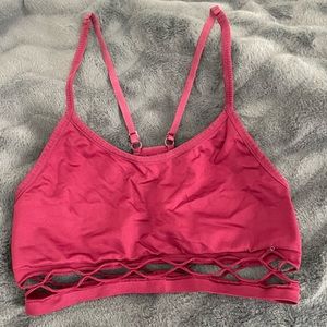 Maroon Sports Bra with Cute Cutouts!